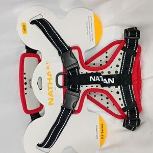 NWT Nathan K9 Series Dog Harness Black with Red Trim Size Medium